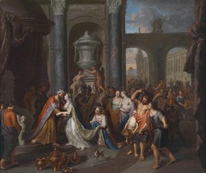 De ontmoeting van de koningin van Sheba met koning Salomo